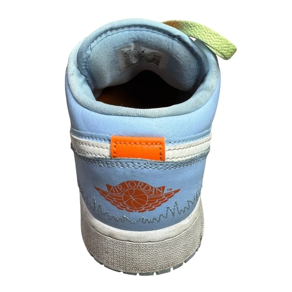 Nike Air Jordan 1 Low SE Youth 6.5Y Light‎ Blue Lime Sneakers DO8227-400